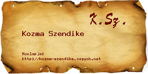 Kozma Szendike névjegykártya