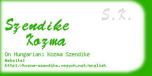 szendike kozma business card